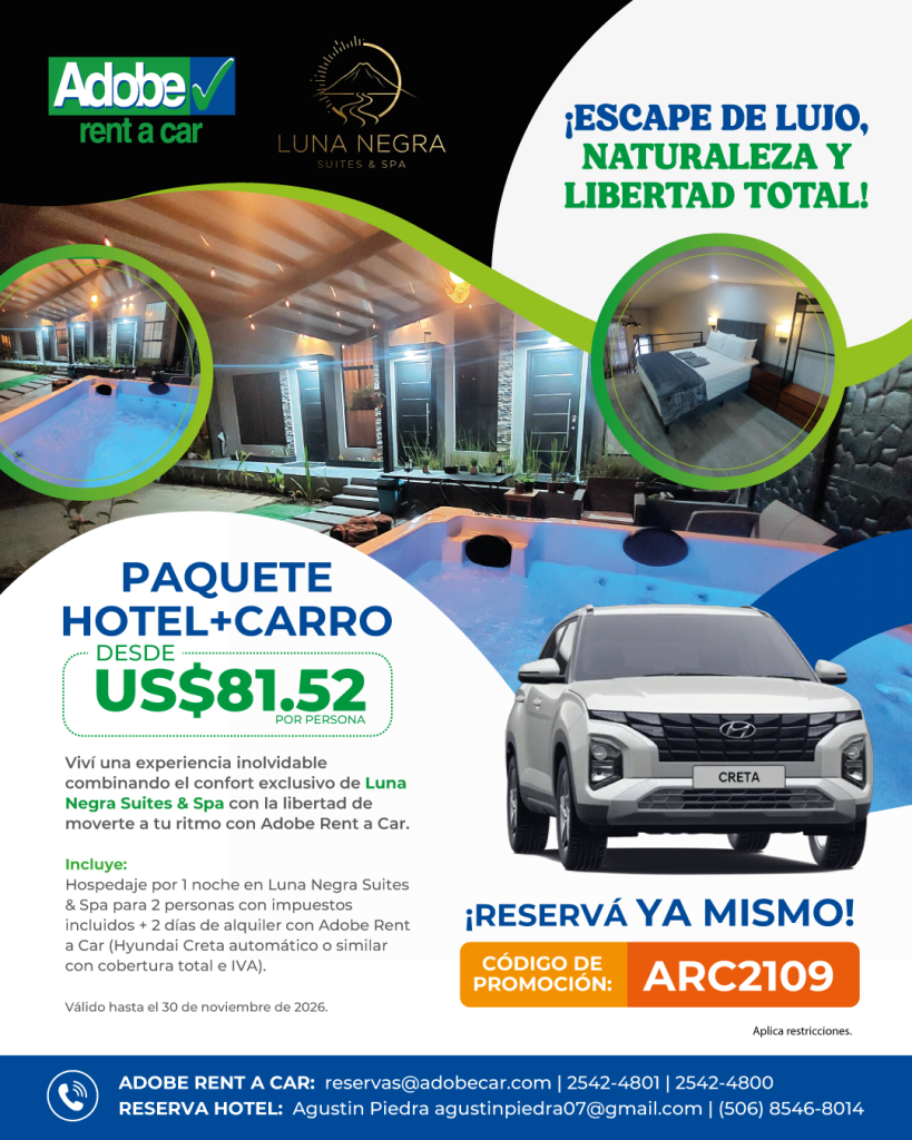Paquete Hotel + Carro Luna Negra Suites & Spa con Adobe Rent a Car